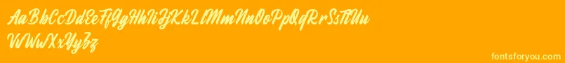 Fineberg Demo Font – Yellow Fonts on Orange Background