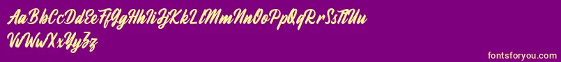 Fineberg Demo Font – Yellow Fonts on Purple Background