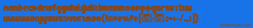 フォントFINEO    – 茶色の文字が青い背景にあります。