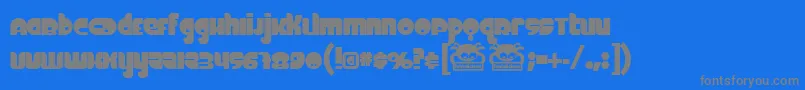 フォントFINEO    – 青い背景に灰色の文字