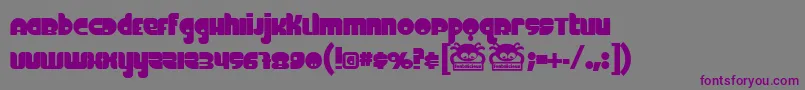 FINEO   -fontti – violetit fontit harmaalla taustalla