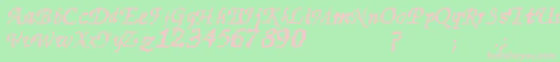 Finest-fontti – vaaleanpunaiset fontit vihreällä taustalla