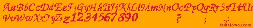フォントFinest – オレンジの背景に赤い文字