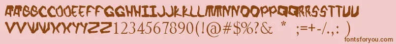 Finger font Font – Brown Fonts on Pink Background