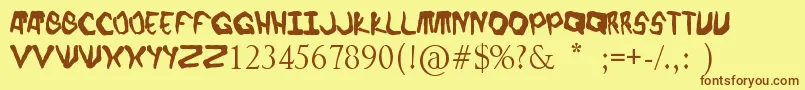 Finger font Font – Brown Fonts on Yellow Background