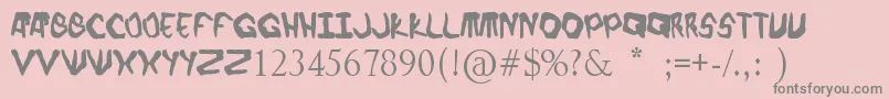 Finger font Font – Gray Fonts on Pink Background