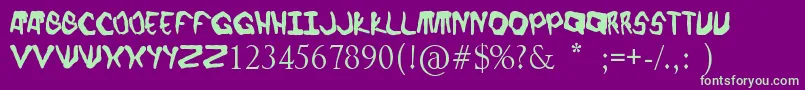 Finger font Font – Green Fonts on Purple Background