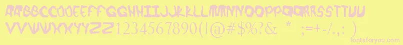 Finger font Font – Pink Fonts on Yellow Background