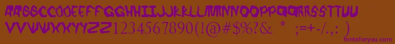 Finger font Font – Purple Fonts on Brown Background