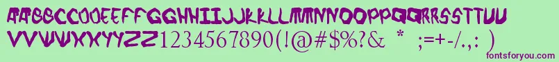 Finger font Font – Purple Fonts on Green Background