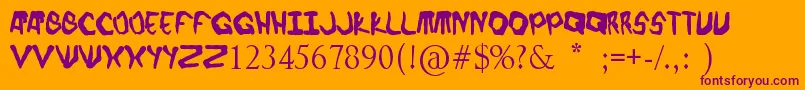 Finger font Font – Purple Fonts on Orange Background