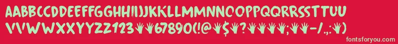 Fingerfood DEMO Font – Green Fonts on Red Background