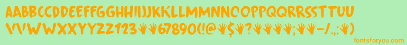 More about Fingerfood DEMO Font Fingerfood DEMO Font – Orange Fonts on Green Background
