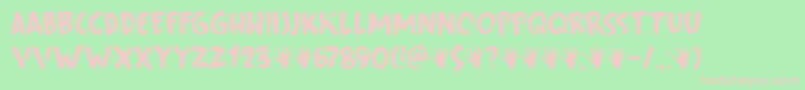 Fingerfood DEMO Font – Pink Fonts on Green Background