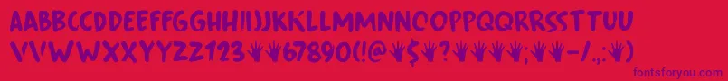 Fingerfood DEMO Font – Purple Fonts on Red Background