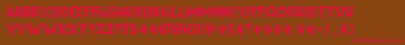 Fingerfood DEMO Font – Red Fonts on Brown Background