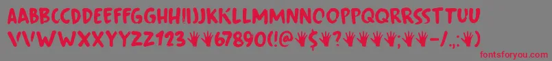 Fingerfood DEMO Font – Red Fonts on Gray Background