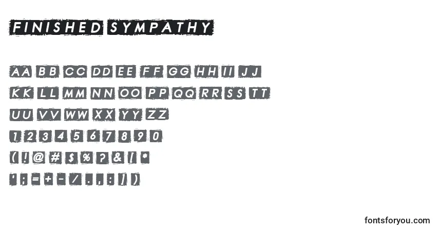 Schriftart Finished Sympathy – Alphabet, Zahlen, spezielle Symbole