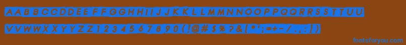 Finished Sympathy Font – Blue Fonts on Brown Background