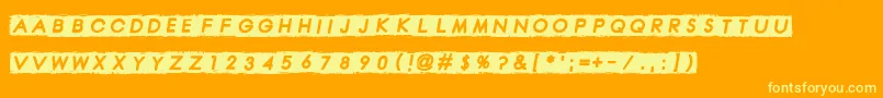 Finished Sympathy-fontti – keltaiset fontit oranssilla taustalla