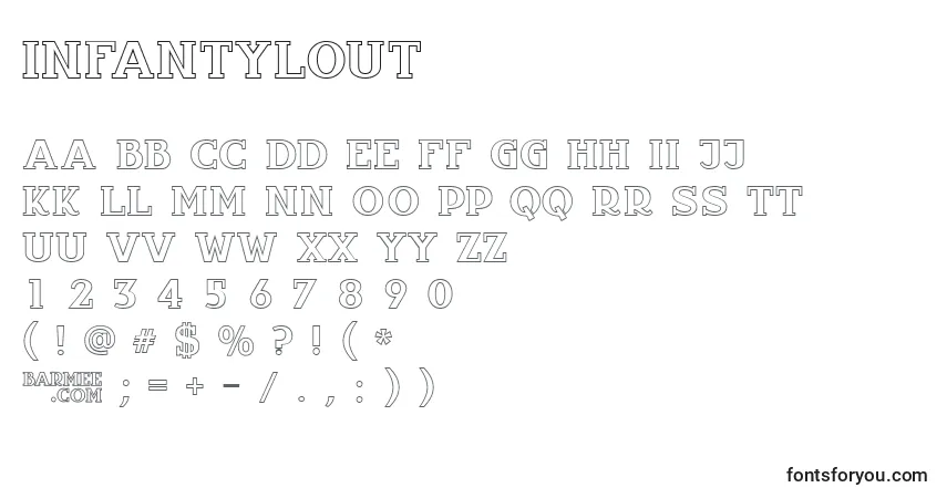 Schriftart Infantylout – Alphabet, Zahlen, spezielle Symbole