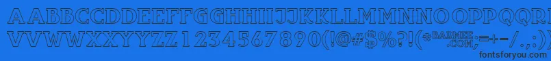 Шрифт Infantylout – чёрные шрифты на синем фоне