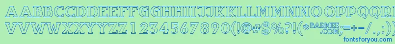 Infantylout-fontti – siniset fontit vihreällä taustalla