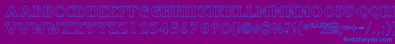 フォントInfantylout – 紫色の背景に青い文字