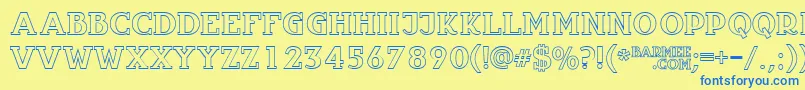 Infantylout Font – Blue Fonts on Yellow Background
