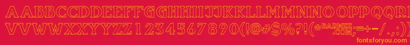 More about Infantylout Font Infantylout Font – Orange Fonts on Red Background