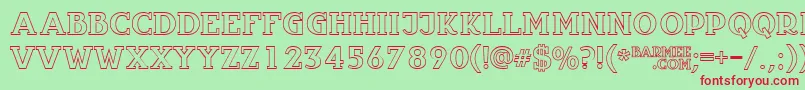 Infantylout Font – Red Fonts on Green Background