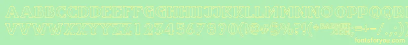 Infantylout Font – Yellow Fonts on Green Background