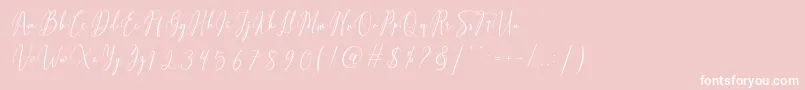 Fiolenitta-Schriftart – Weiße Schriften auf rosa Hintergrund