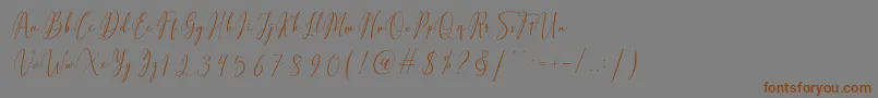 Fiolenitta-Schriftart – Braune Schriften auf grauem Hintergrund