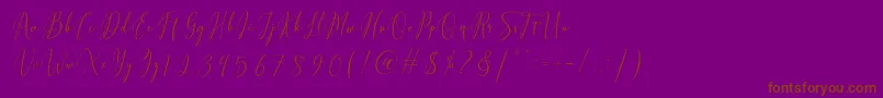 Fiolenitta Font – Brown Fonts on Purple Background