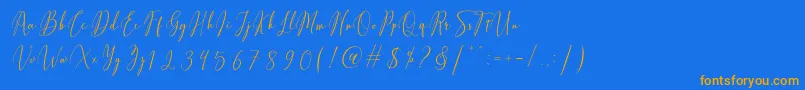 Fiolenitta Font – Orange Fonts on Blue Background