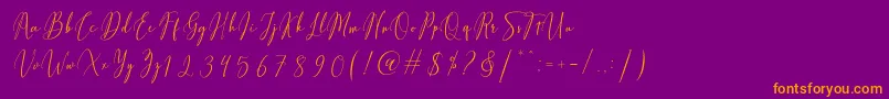 Fiolenitta Font – Orange Fonts on Purple Background