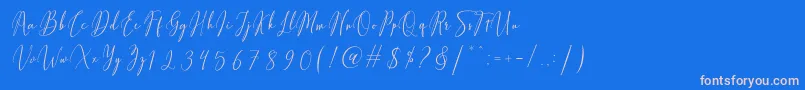 Fiolenitta Font – Pink Fonts on Blue Background