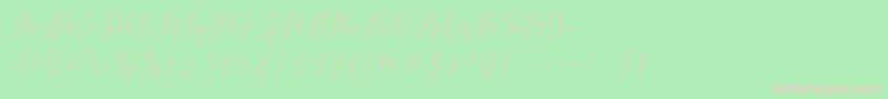Fiolenitta-Schriftart – Rosa Schriften auf grünem Hintergrund