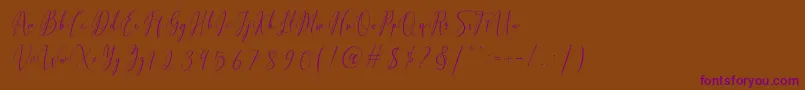 Fiolenitta Font – Purple Fonts on Brown Background