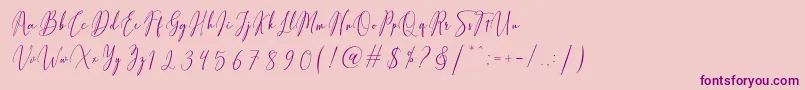 Fiolenitta Font – Purple Fonts on Pink Background