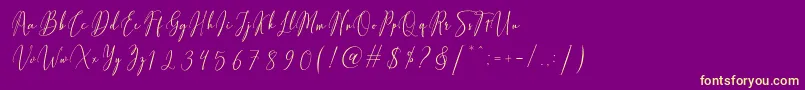 Fiolenitta Font – Yellow Fonts on Purple Background