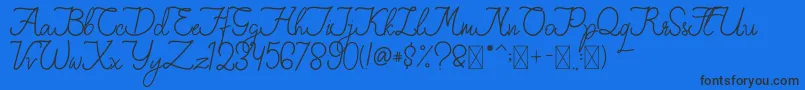 FionaLattina Font – Black Fonts on Blue Background