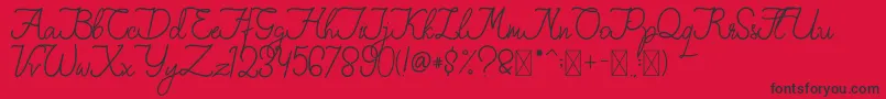 FionaLattina Font – Black Fonts on Red Background