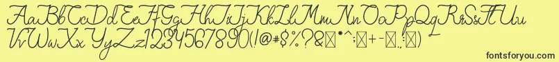 FionaLattina-Schriftart – Schwarze Schriften auf gelbem Hintergrund