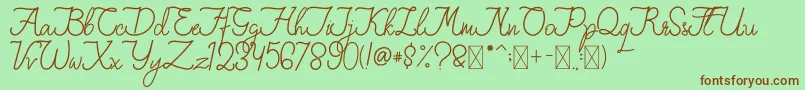 FionaLattina Font – Brown Fonts on Green Background