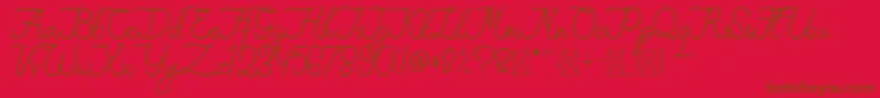 FionaLattina Font – Brown Fonts on Red Background