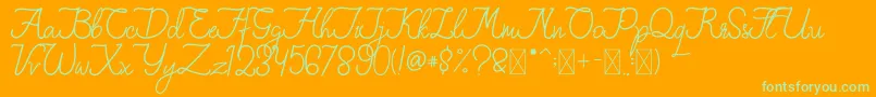 FionaLattina-Schriftart – Grüne Schriften auf orangefarbenem Hintergrund