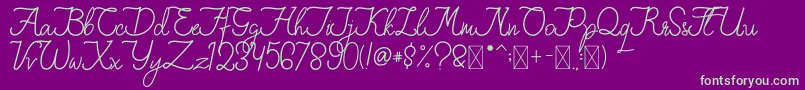 FionaLattina Font – Green Fonts on Purple Background