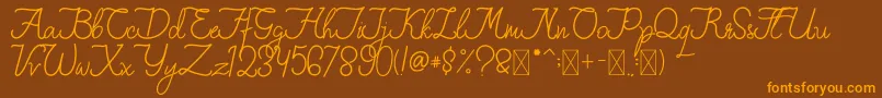 FionaLattina-fontti – oranssit fontit ruskealla taustalla